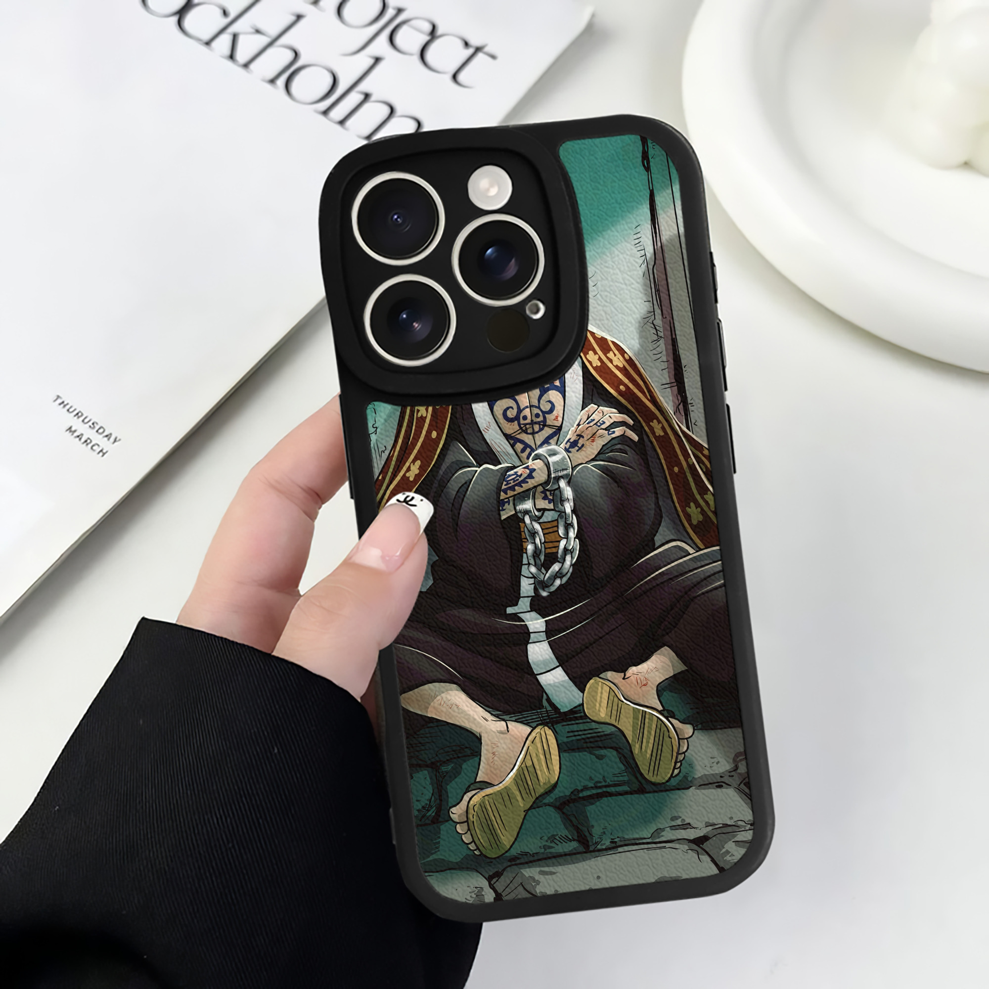 （画像用） ワンピース ONE PIECE 【iPhone 16シリーズ対応】シリコンスマホケース（レザー調） 材質：シリコン